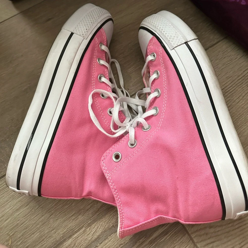 Platform Converse Pink High Top Chuck Taylor - Great Condition - Picture 7 of 7